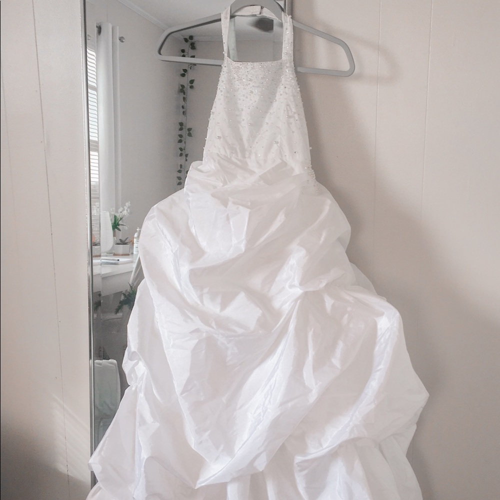 Girls formal white flare dress